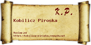 Kobilicz Piroska névjegykártya